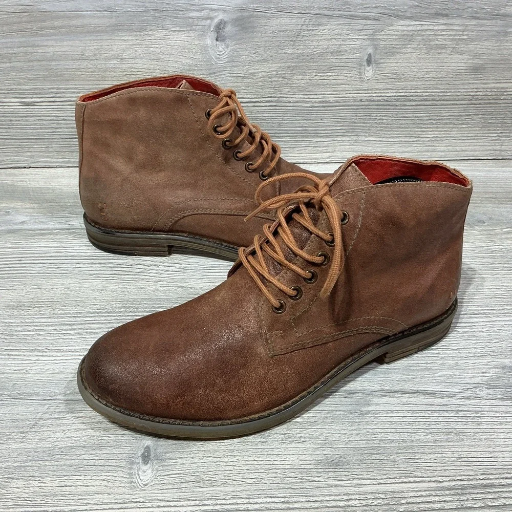 Bed Stu Roan Proff Mens Brown Leather Lace Up Casual Dress Chukka Boots Size 9